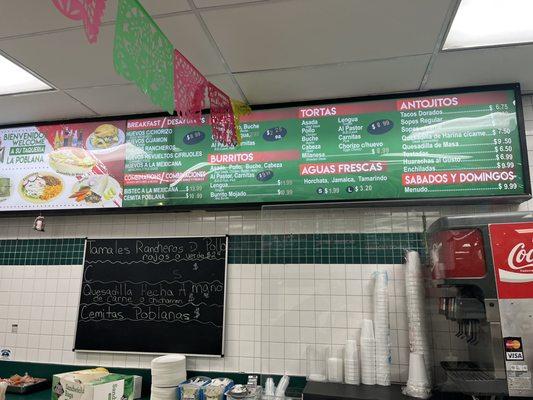 Updated menu