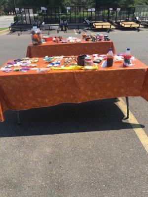 Set up for the farmers market at my local TSC store.