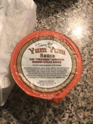 Container of yum yum sauce