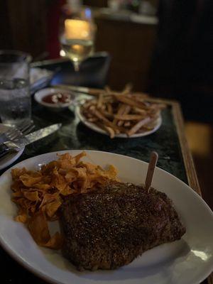 Petite Ribeye and French Fries