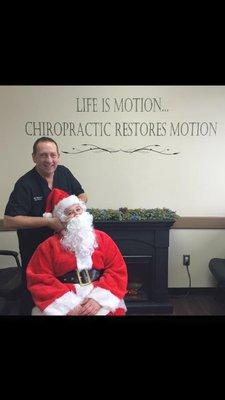 Even Santa needs an adjustment from time to time at Mariner Chiropractic.