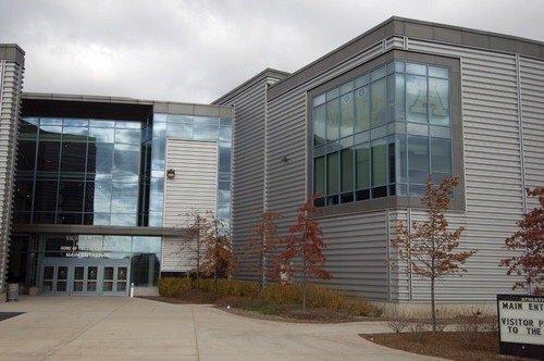 The main south entrance of Andrew high school