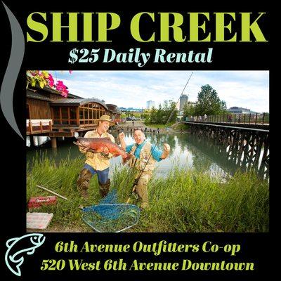 Salmon Fishing Rentals 
Just $25/Day