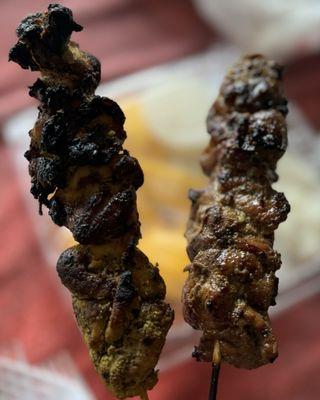 Pork and chicken satay