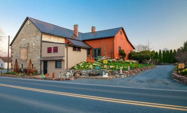 The Tweed Weasel Primitives is located inside this restored 1830s barn along the Route 419 Scenic Byway in Pennsylvania's Lebanon Valley.