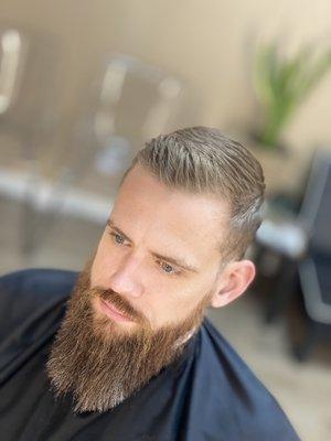 Classic haircut and beard sculpting