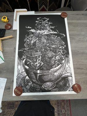 Woodcut print