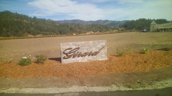 Monument sign for Girard Winery