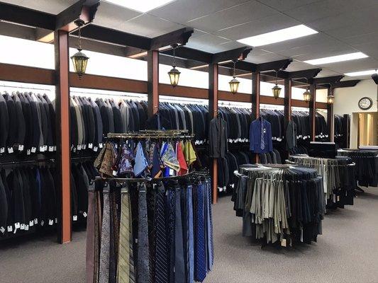 Large selection of men's suits and sport coats