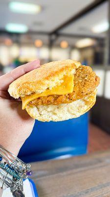 Chicken biscuit add cheese