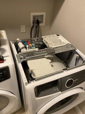 Electrolux front load washer inlet water valve replacement.