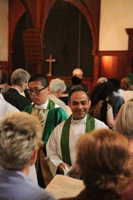 Rev Jim Lee (left) and Father Abel Lopez (right), Episcopal Church of the Messiah, Santa Ana, January 2013