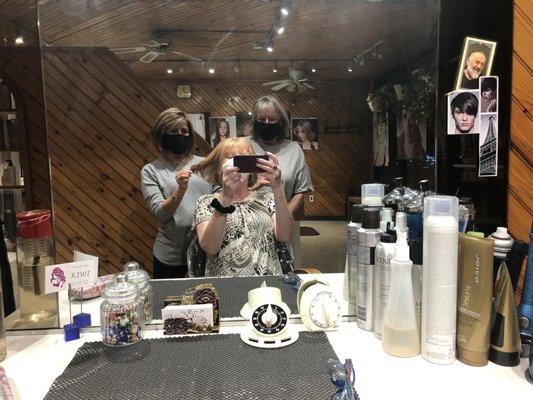 My amazing hairdresser kiwi with my friend and I.