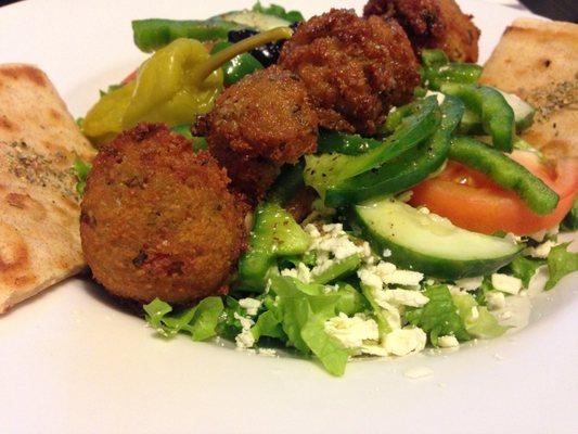 This is our Falafel Souvlaki Salad