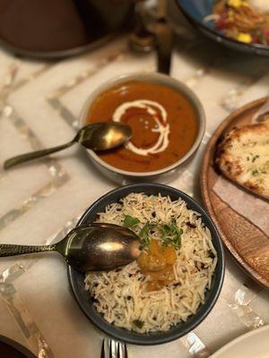 Black dal and rice