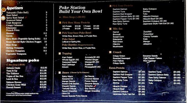 Appetizers. 
Poke Station