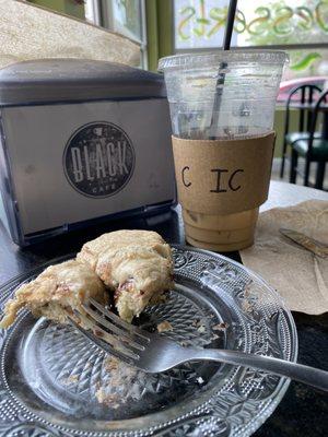 Caramel Ice Coffee & Cinnamon Roll   Amazing