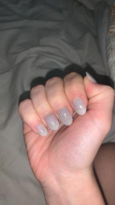 Pinky nail looks like it's been grown out for a week (got them done 04/10)