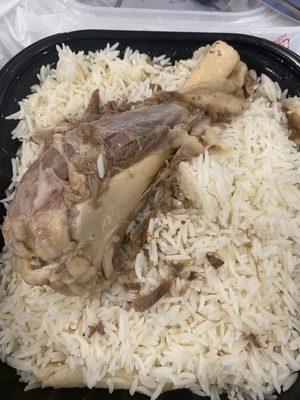 This cost me $24. This is "Delemia" Just simple white rice and a piece of meat on top. Not good.