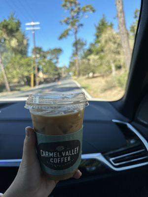 Iced lavender latte with almond milk