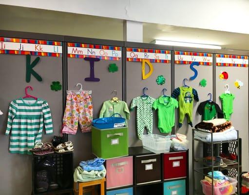 There is a lovely kids corners and lots of infant and baby clothes to choose from