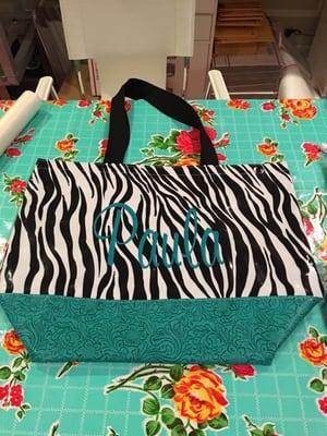 Large Turquoise Laredo Tote with Embroidery