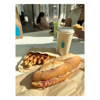 Prosciutto & Fontina Baguette, Liege Wafel