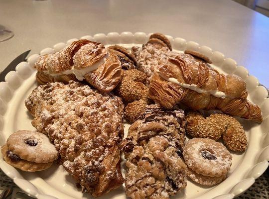 Apple Crumb Turnovers, linzer cookies, sesame cookies and their famous Lobster Tail!