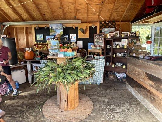 Inside the farm stand