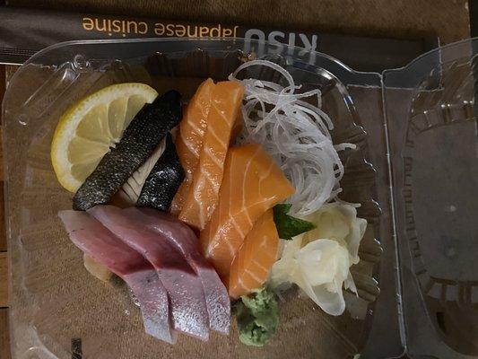 Sashimi Combo and a tiny little dab of wasabi for $34.??? Really???