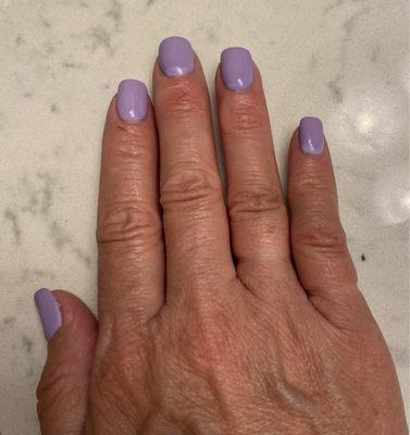 Beautiful Lilac Powder on nails!