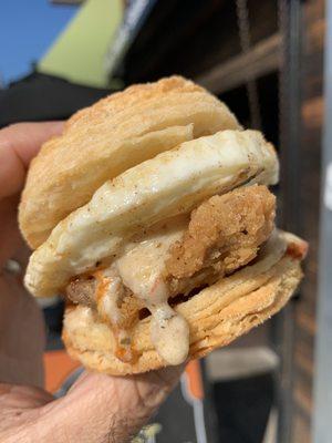 Chicken fried steak w/ sausage gravy