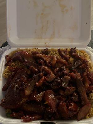 Boneless Spare Ribs with fried rice