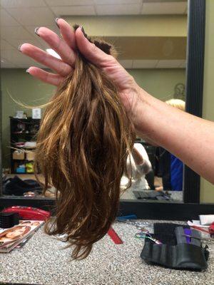 Donating the hair to Locks of Love -- Zully's suggestion.