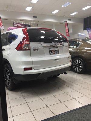 CRV on the showroom floor.