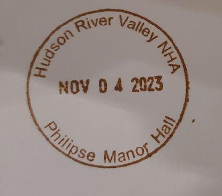 Hudson River Valley NHA passport stamp cancellations.