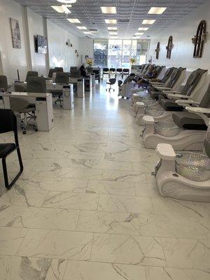 Inside of AJ Nail Lounge