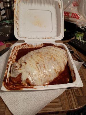 Wet asada burrito