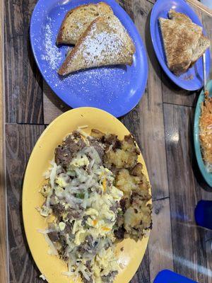 Steak Omelette with home fries