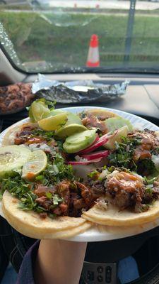 Tacos de alpastor and cabeza.