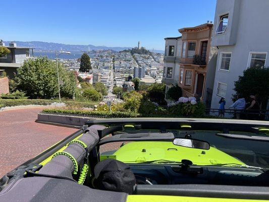 Approaching the famous Lombard Street