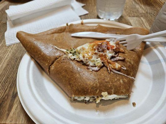 Philly Cheese Chicken Crepe. Yo, where's the chicken?!