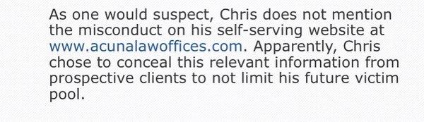 Chris likes to conceal his misconduct to not limit his future victim pool