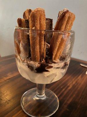 Churros with ice cream