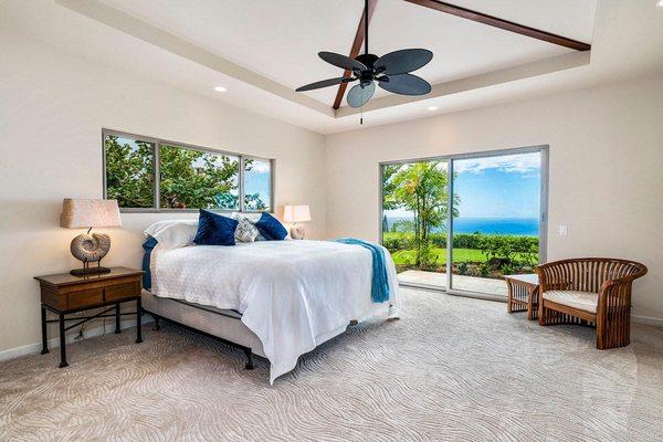 Master bedroom with view of the ocean.