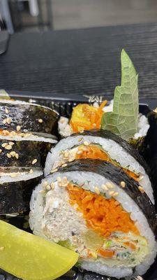 Tuna Kimbap - photo taken while eating. I just couldn't wait.