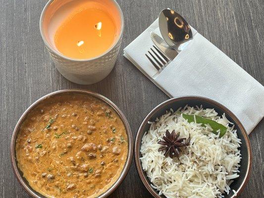 Chef's special fragrant,wholesome and yummy daal makhani and Jeera rice!