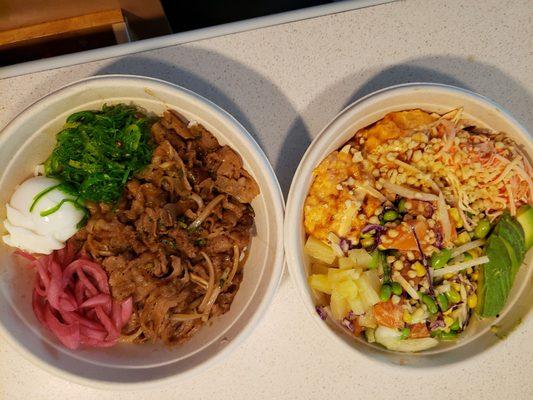 Beef Gyudon, Salmon Lover Bowl