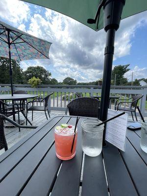 Drink on the deck.