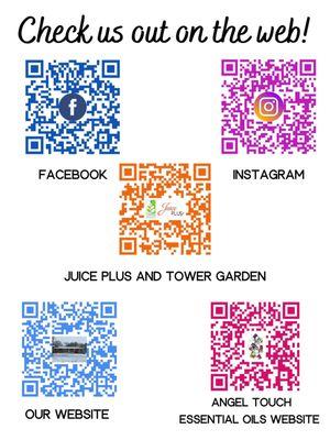 These QR Codes will take you directly to our Websites and Social Media pages.